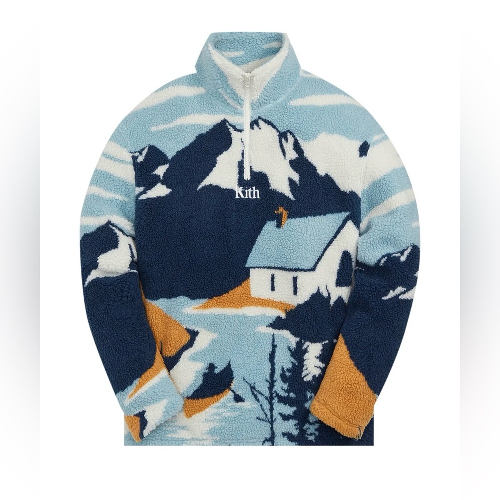 Kith Blue and White Mountain Fleece Jacket